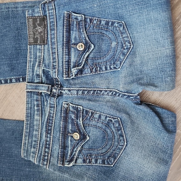 Rare Authentic Disco Becky True Religion Jean's with Diamonds buttons Size 28 - Picture 4 of 5